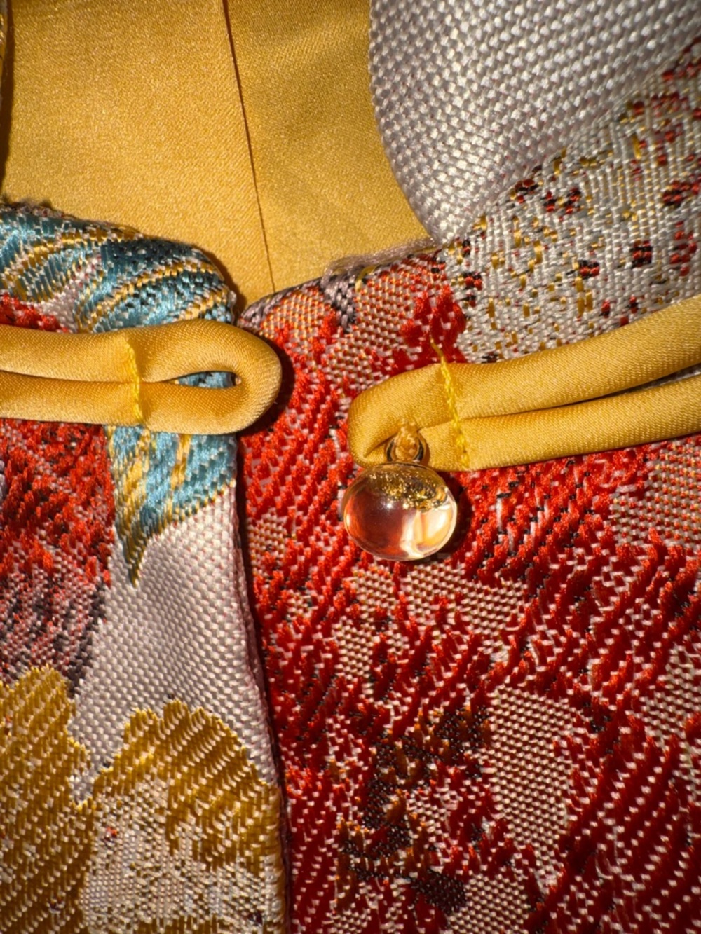 Floral Brocade Mandarin Collar Jacket in Multi-Color - Picture 3 of 10